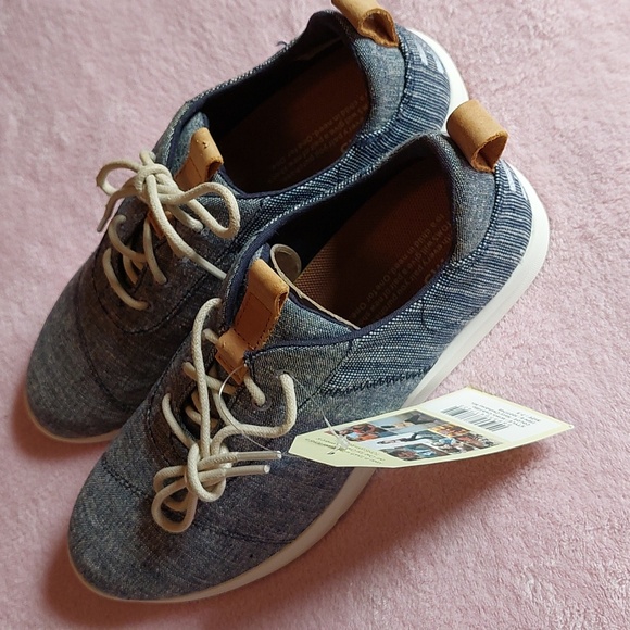 TOMS Denim Blue Lace-Up Cabrillo - Picture 2 of 7